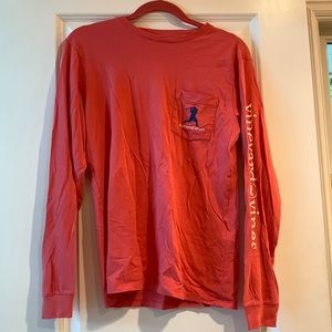 Vineyard Vines pink long sleeve mens lacrosse t shirt size xs!